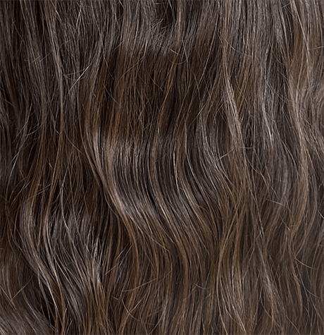 Close-up of wavy brown hair
